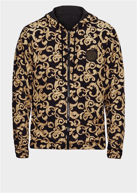 versace baroque print beach jacket|Versace swimwear.